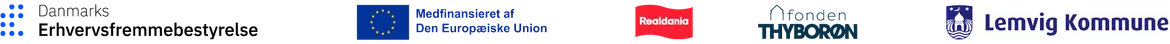 Logoer: Danmarks Erhvervsfremmebestyrelse, EU, Fonden Thyborøn, Lemvig Kommune